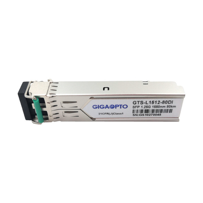 Duplex industriel LC SMF DOM Transceiver Module de 1000BASE-ZX 1.25G SFP 1550nm 80km