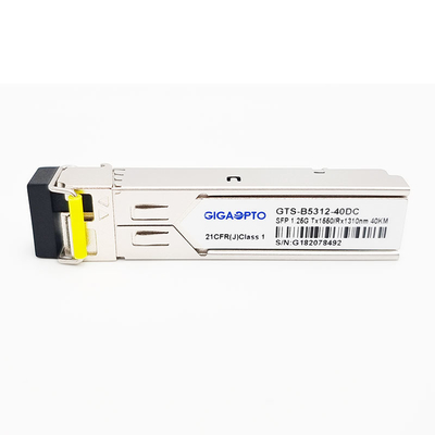 Transcepteur SFP BiDi de 1000BASE-BX 1.25G 40km TX1550nm/RX1310nm LC SMF DOM Module