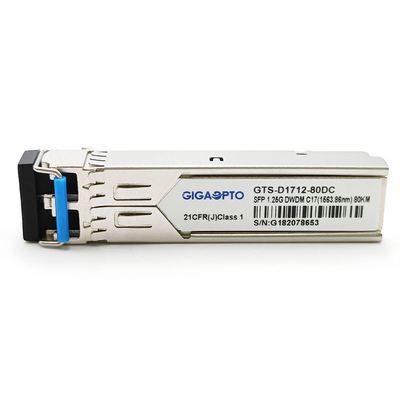 duplex LC des DOM SMF de module d'émetteur-récepteur de 1.25Gbps SFP 80km C17~C61 1000BASE-DWDM 100GHz