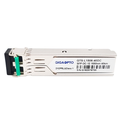 Module SMF DOM Duplex LC d'émetteur-récepteur d'OC-12/STM-4 622Mbps 1550nm 40km SFP