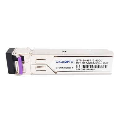 module d'émetteur-récepteur des DOM LC du module 1000BASE BX TX1490nm RX1570nm 80km SMF de 1.25G BiDi SFP