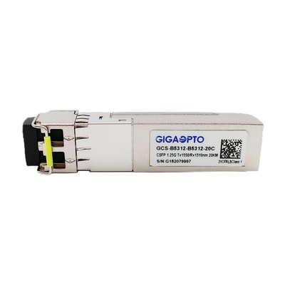 Fibre simple de double de 1.25G BIDI CSFP module de l'émetteur-récepteur LX TX1550nm RX1310nm SMF 20km SFP
