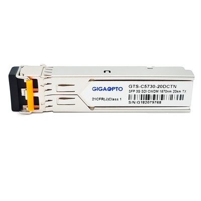 émetteur simple visuel non MSA 1270nm 1610nm 20km SMF LC DDM de l'émetteur-récepteur CWDM de 3Gbps DVI SFP