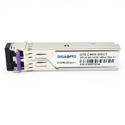 émetteur simple visuel MSA 1270nm-1610nm 20km SMF LC DDM de l'émetteur-récepteur CWDM de 3Gbps DVI SFP