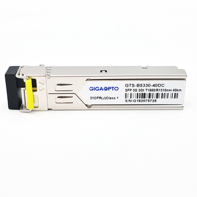module de récepteur d'émetteur de 3Gbps MSA SMPTE SFP BiDi TX1550nm RX1310nm 40km pour SD/HD/3G-SDI LC SMF DDM