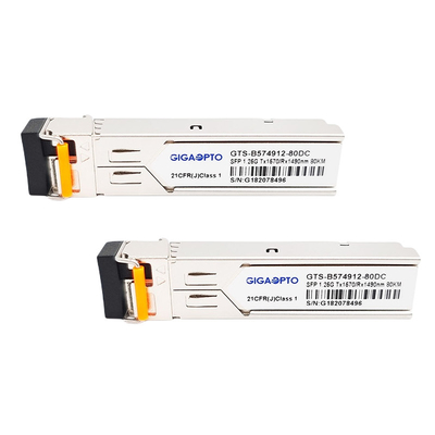Émetteur-récepteur de fibre de gigabit de TX1570nm/RX1490nm 80km LC pour SMF GLC-BX80-D